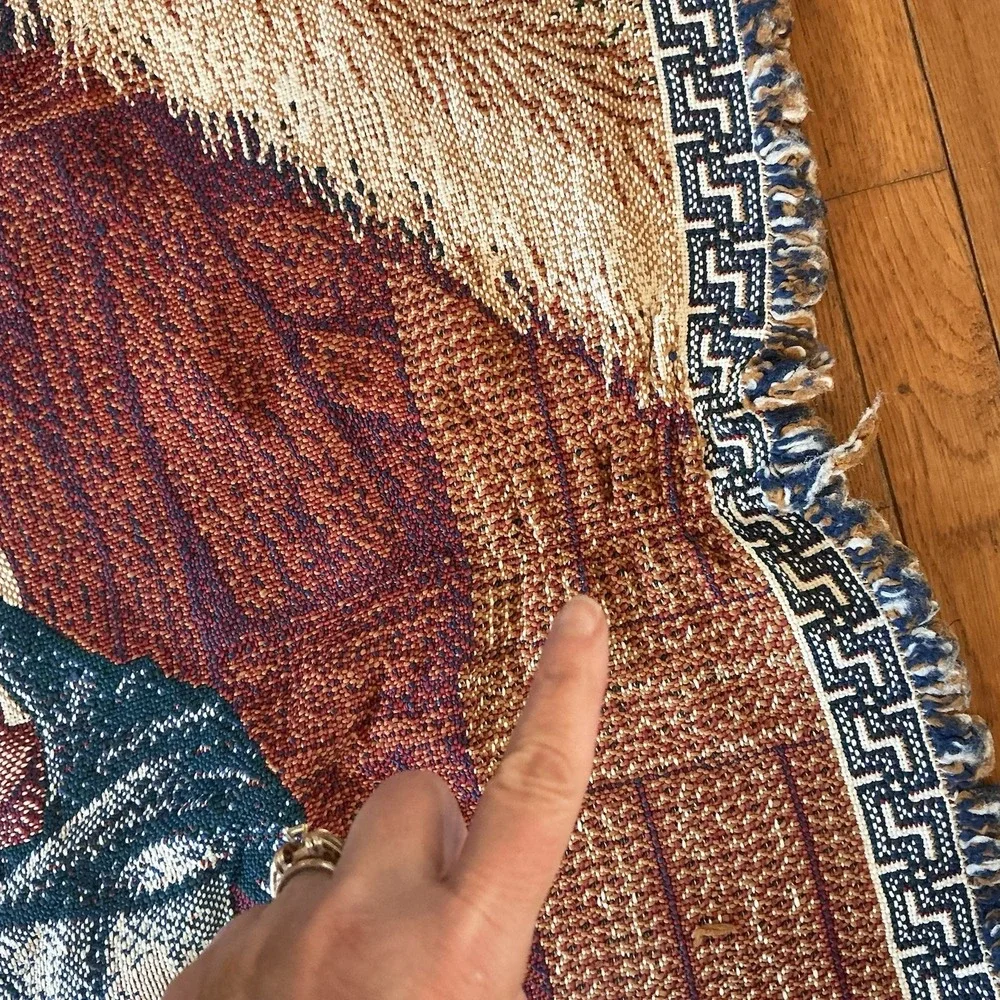 Nativity Throw Blanket 58x52 Christmas Bethlehem Jesus Woven Tapestry Religious